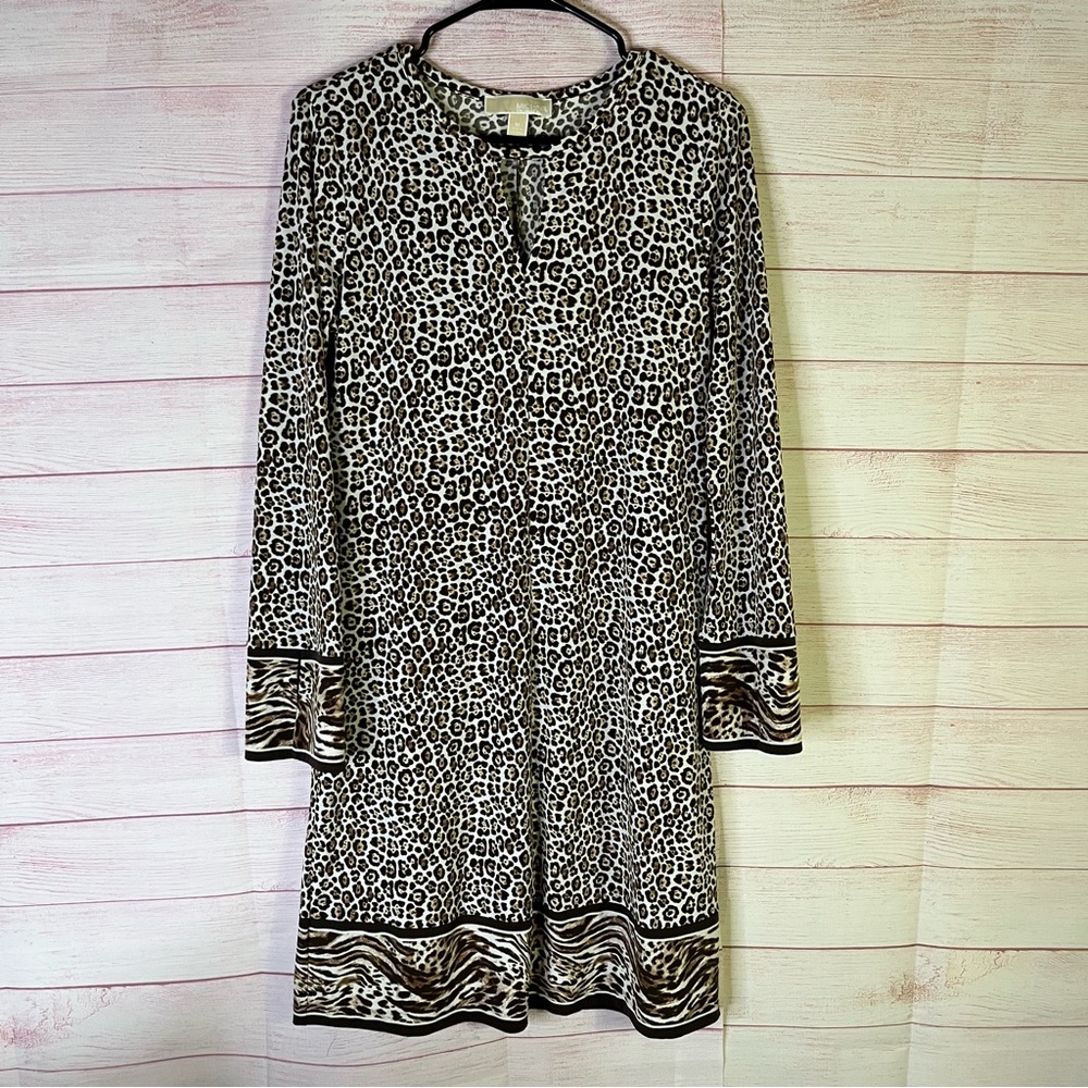Michael Michael Kors Animal Print Long‎ Sleeve Dress Size Medium